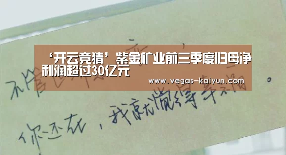 ‘开云竞猜’紫金矿业前三季度归母净利润超过30亿元(图4) 开云赛事